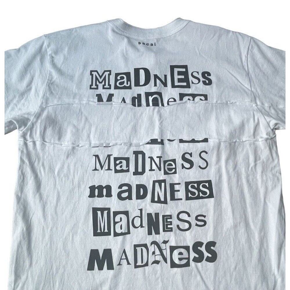 Sacai T-Shirt Mens Large/4 White Madness Archive Mix Cut And Sew Slim Japan MINT